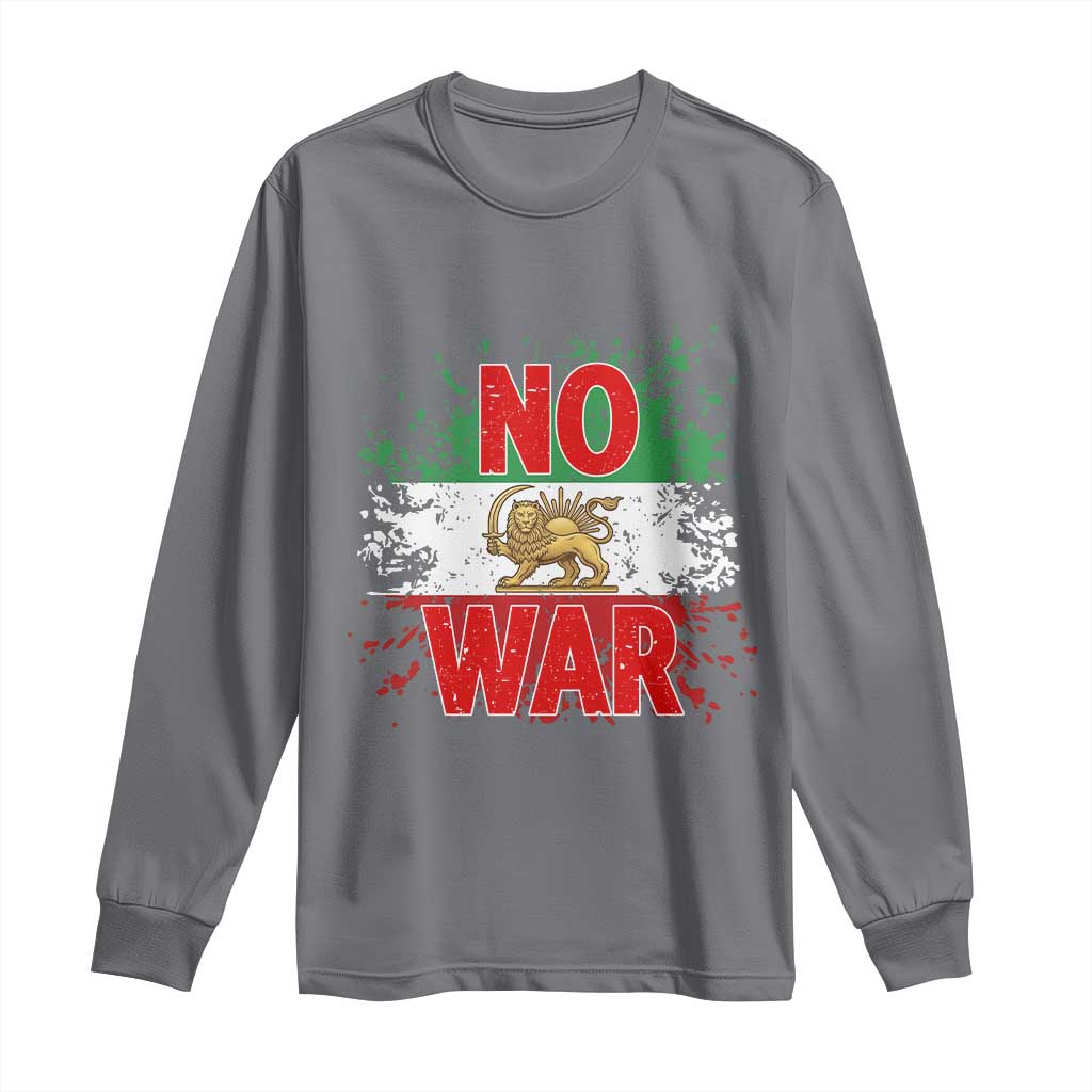 Free Iran Flag Long Sleeve Shirt No War Support Iranian Freedom