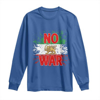 Free Iran Flag Long Sleeve Shirt No War Support Iranian Freedom