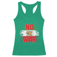 Free Iran Flag Racerback Tank Top No War Support Iranian Freedom