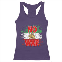 Free Iran Flag Racerback Tank Top No War Support Iranian Freedom