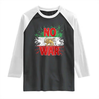 Free Iran Flag Raglan Shirt No War Support Iranian Freedom