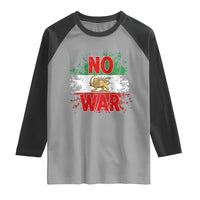 Free Iran Flag Raglan Shirt No War Support Iranian Freedom