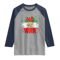 Free Iran Flag Raglan Shirt No War Support Iranian Freedom