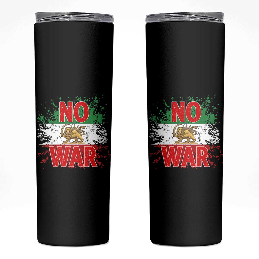 Free Iran Flag Skinny Tumbler No War Support Iranian Freedom