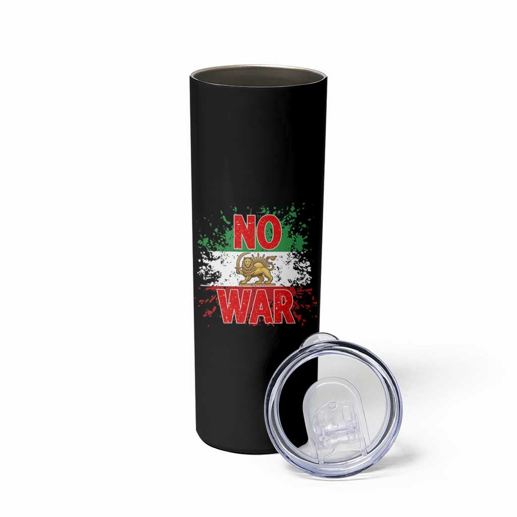 Free Iran Flag Skinny Tumbler No War Support Iranian Freedom