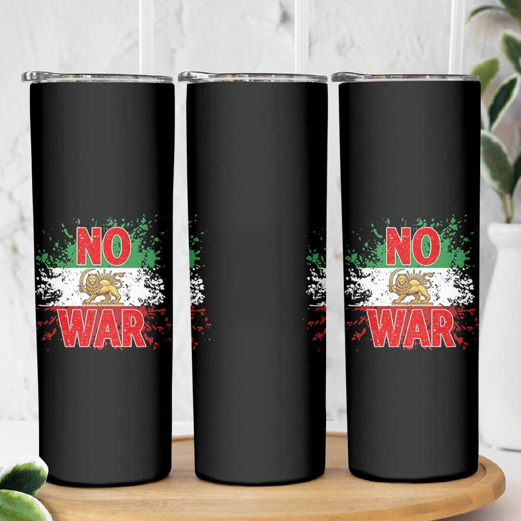 Free Iran Flag Skinny Tumbler No War Support Iranian Freedom