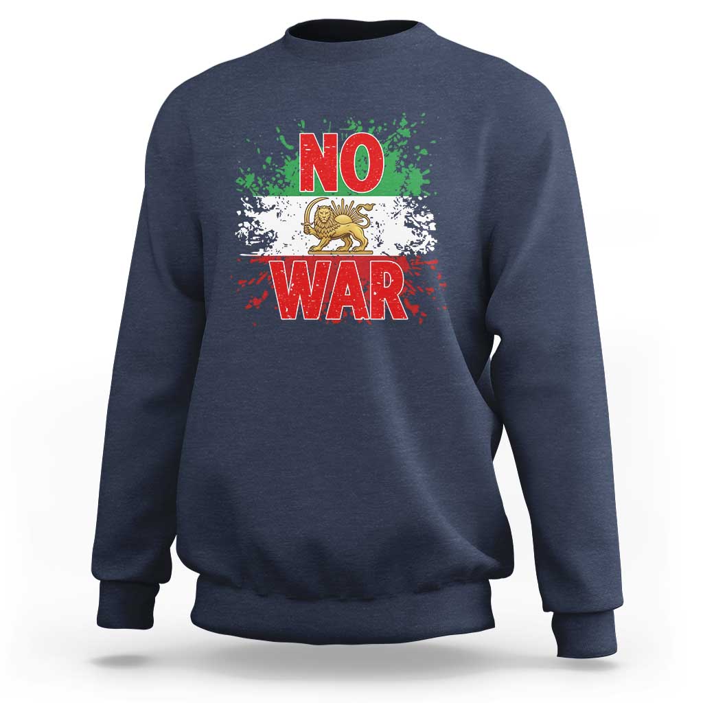 Free Iran Flag Sweatshirt No War Support Iranian Freedom