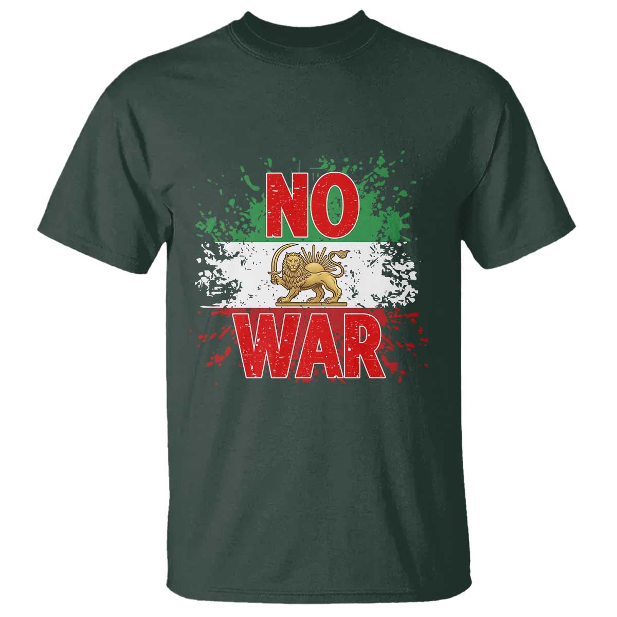 Free Iran Flag T Shirt No War Support Iranian Freedom