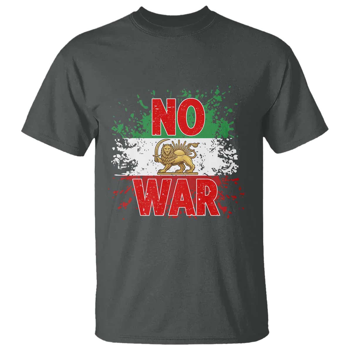 Free Iran Flag T Shirt No War Support Iranian Freedom