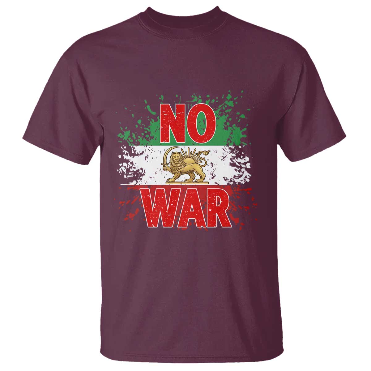 Free Iran Flag T Shirt No War Support Iranian Freedom