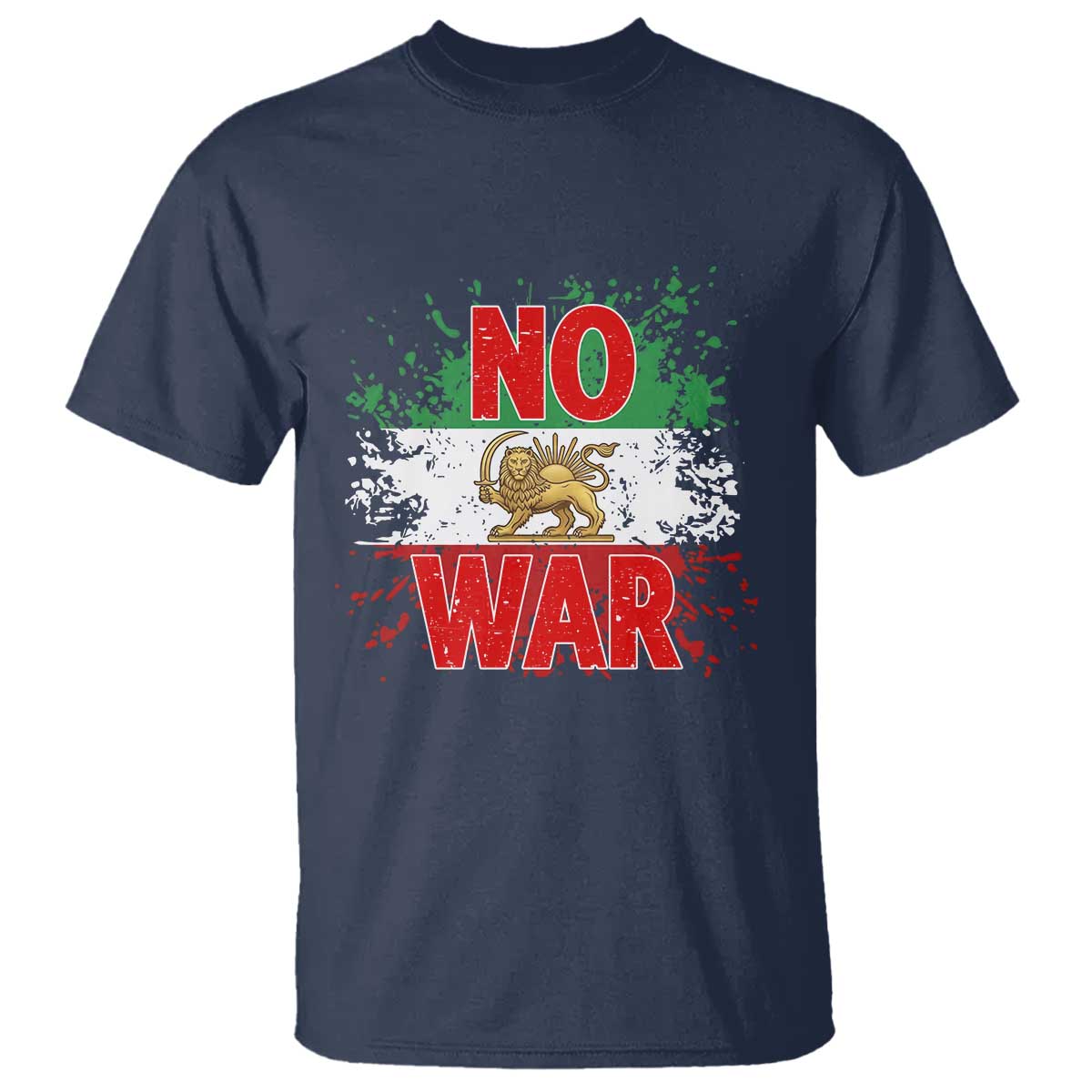 Free Iran Flag T Shirt No War Support Iranian Freedom