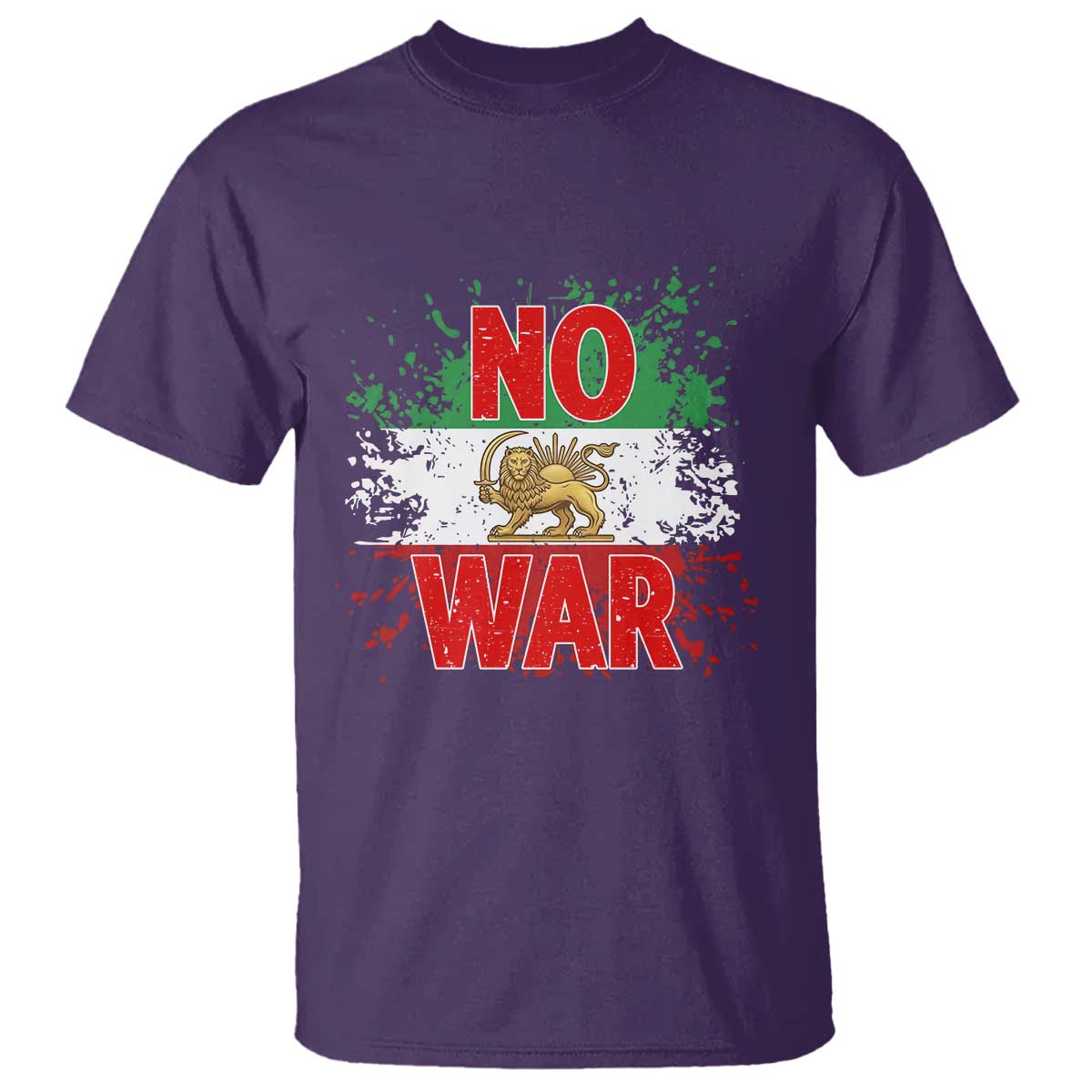 Free Iran Flag T Shirt No War Support Iranian Freedom