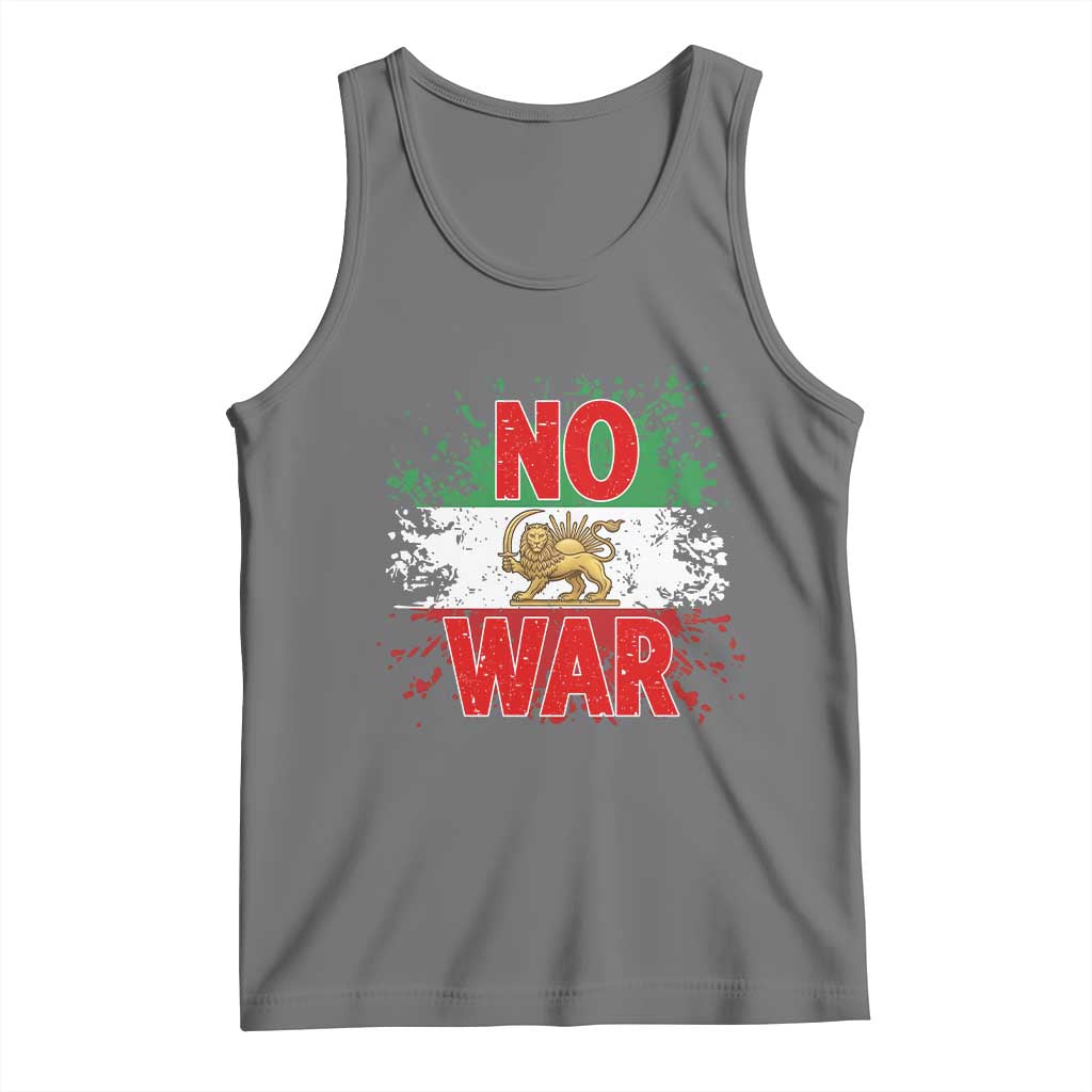 Free Iran Flag Tank Top No War Support Iranian Freedom