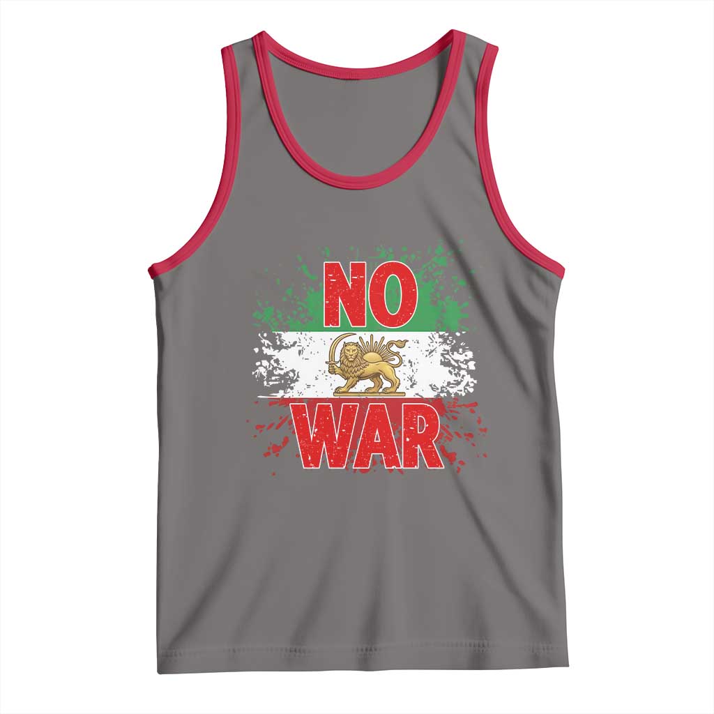Free Iran Flag Tank Top No War Support Iranian Freedom