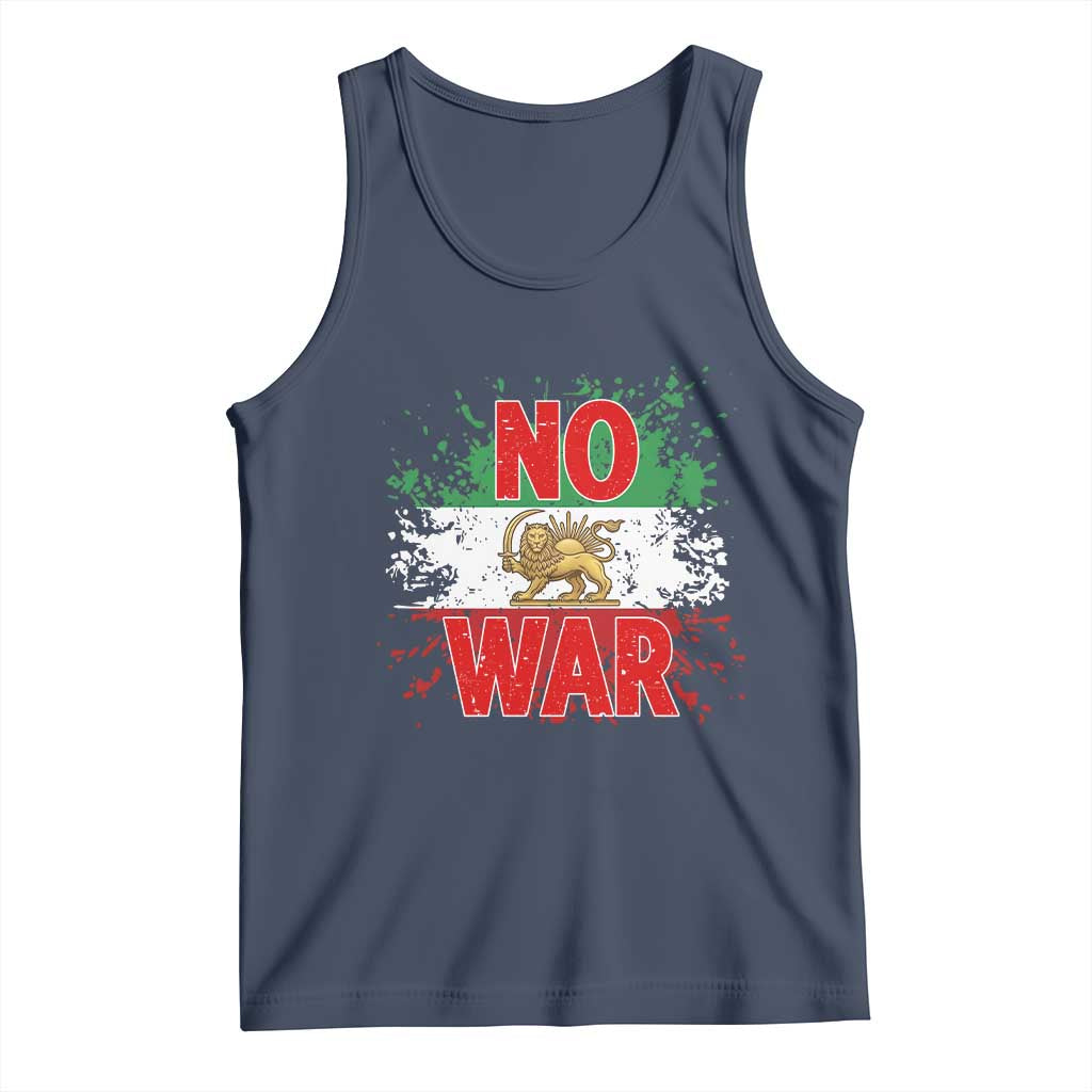 Free Iran Flag Tank Top No War Support Iranian Freedom