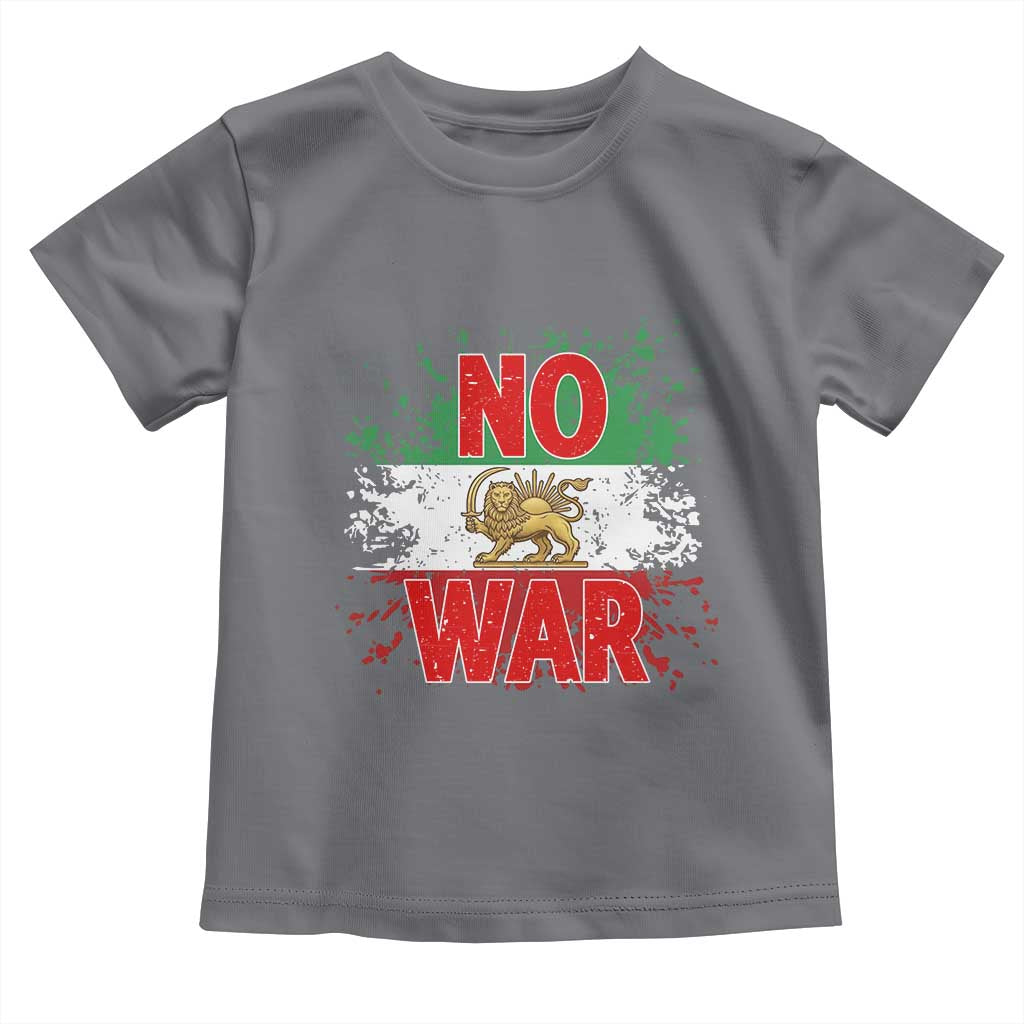 Free Iran Flag Toddler T Shirt No War Support Iranian Freedom