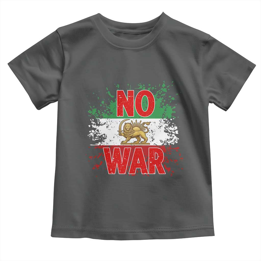 Free Iran Flag Toddler T Shirt No War Support Iranian Freedom