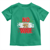 Free Iran Flag Toddler T Shirt No War Support Iranian Freedom