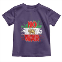 Free Iran Flag Toddler T Shirt No War Support Iranian Freedom