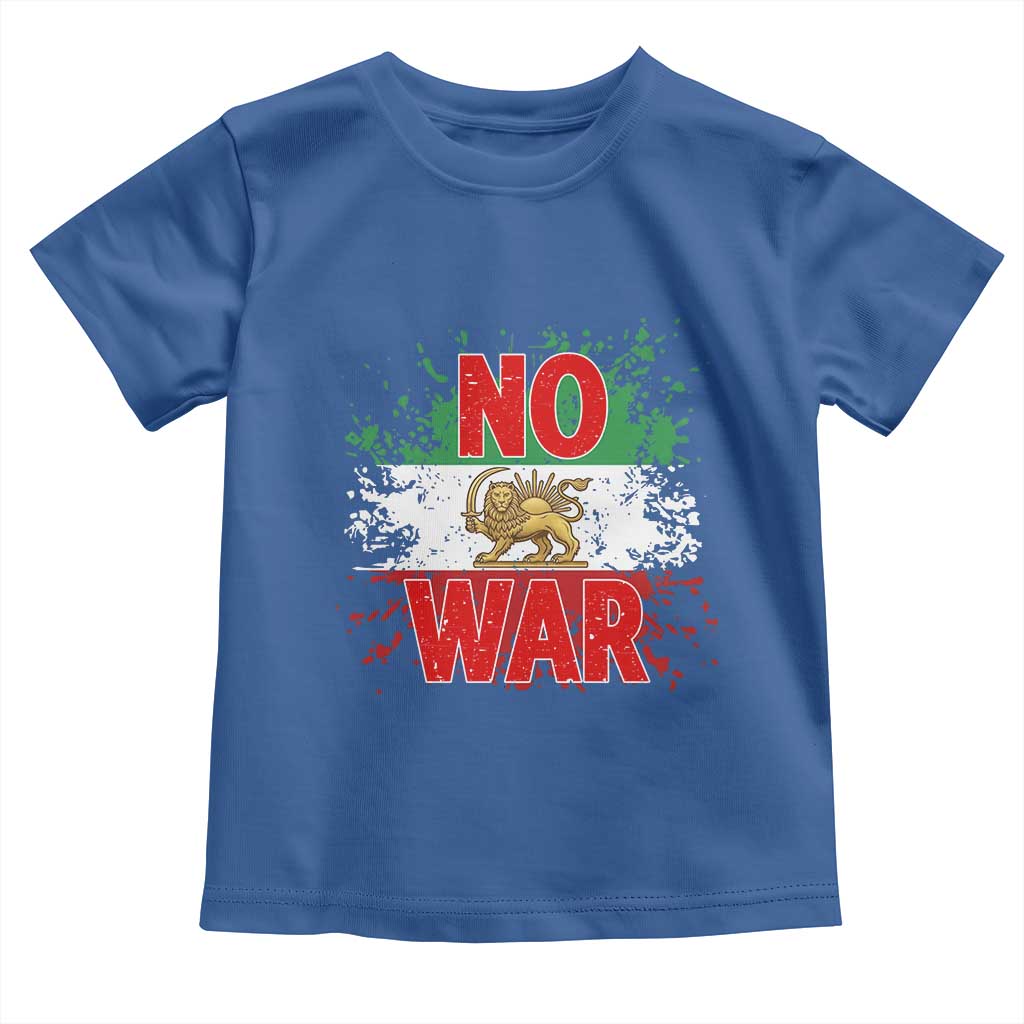 Free Iran Flag Toddler T Shirt No War Support Iranian Freedom