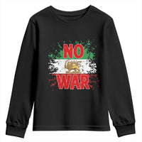 Free Iran Flag Youth Sweatshirt No War Support Iranian Freedom