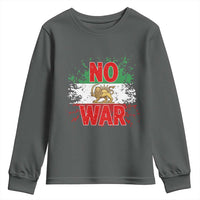 Free Iran Flag Youth Sweatshirt No War Support Iranian Freedom