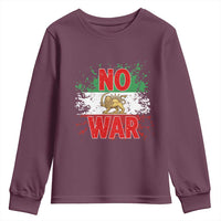 Free Iran Flag Youth Sweatshirt No War Support Iranian Freedom