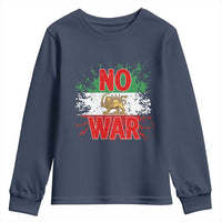 Free Iran Flag Youth Sweatshirt No War Support Iranian Freedom