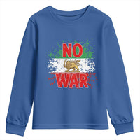 Free Iran Flag Youth Sweatshirt No War Support Iranian Freedom