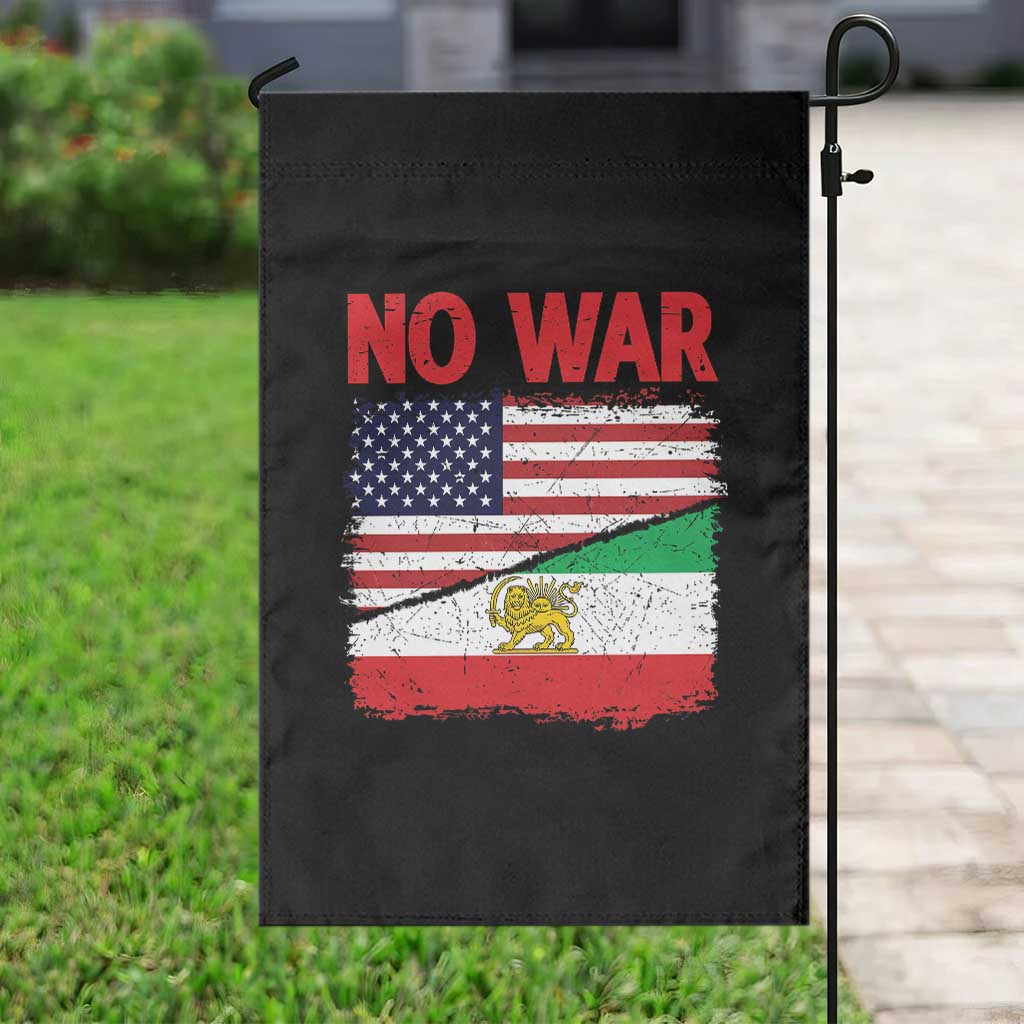 Free Iran Garden Flag No War Peace American Iran Unity