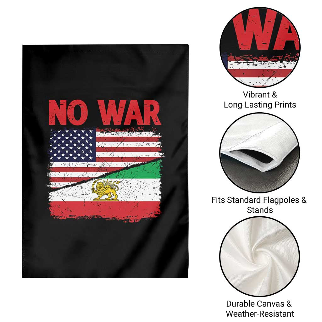 Free Iran Garden Flag No War Peace American Iran Unity