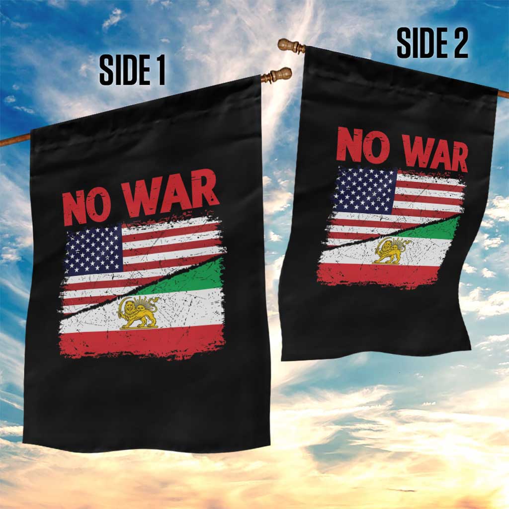 Free Iran Garden Flag No War Peace American Iran Unity