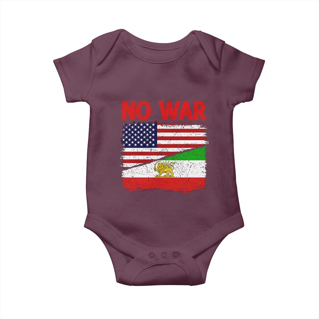 Free Iran Baby Onesie No War Peace American Iran Unity