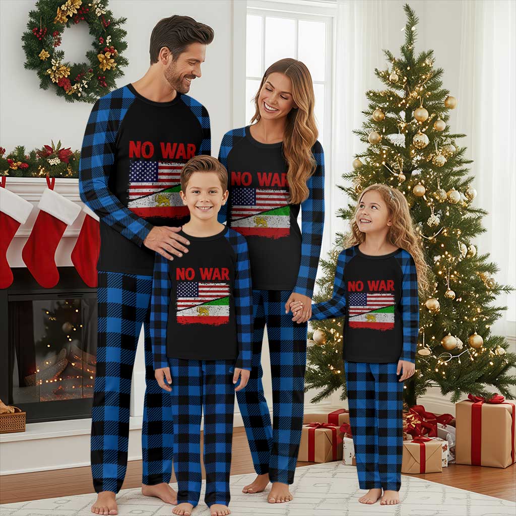 Free Iran Plaid Pajama Set No War Peace American Iran Unity