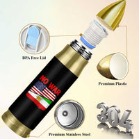 Free Iran Bullet Tumbler No War Peace American Iran Unity
