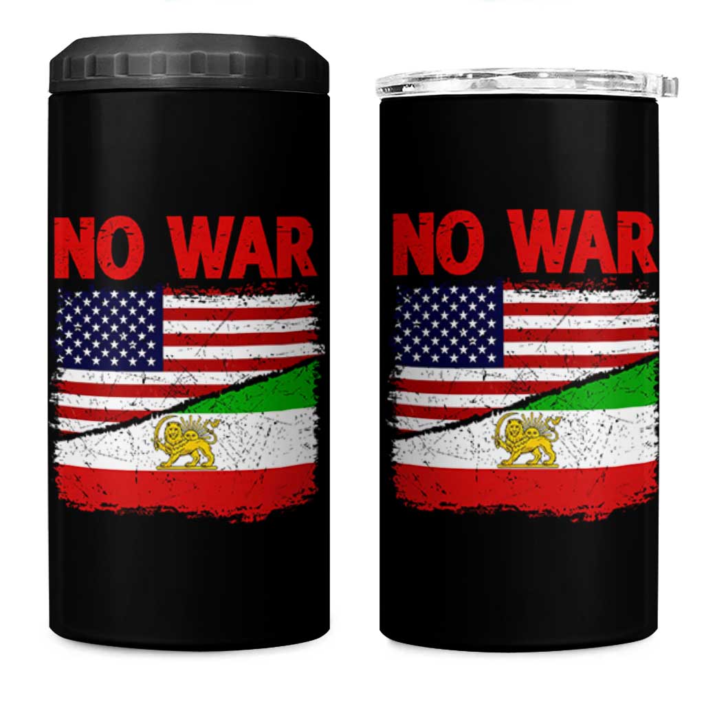 Free Iran 4 in 1 Can Cooler Tumbler No War Peace American Iran Unity