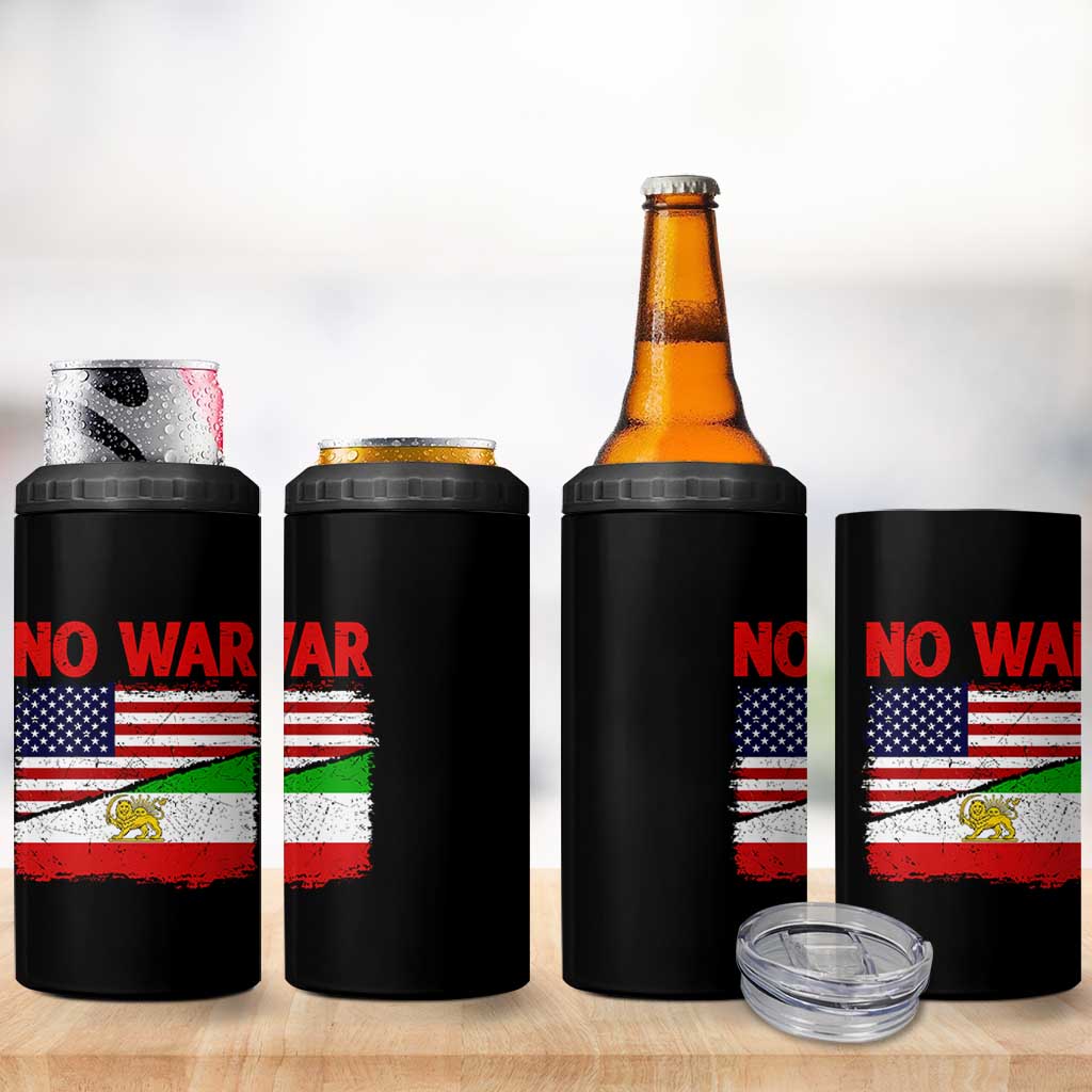 Free Iran 4 in 1 Can Cooler Tumbler No War Peace American Iran Unity