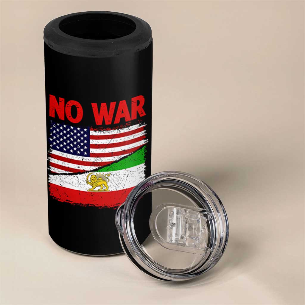 Free Iran 4 in 1 Can Cooler Tumbler No War Peace American Iran Unity