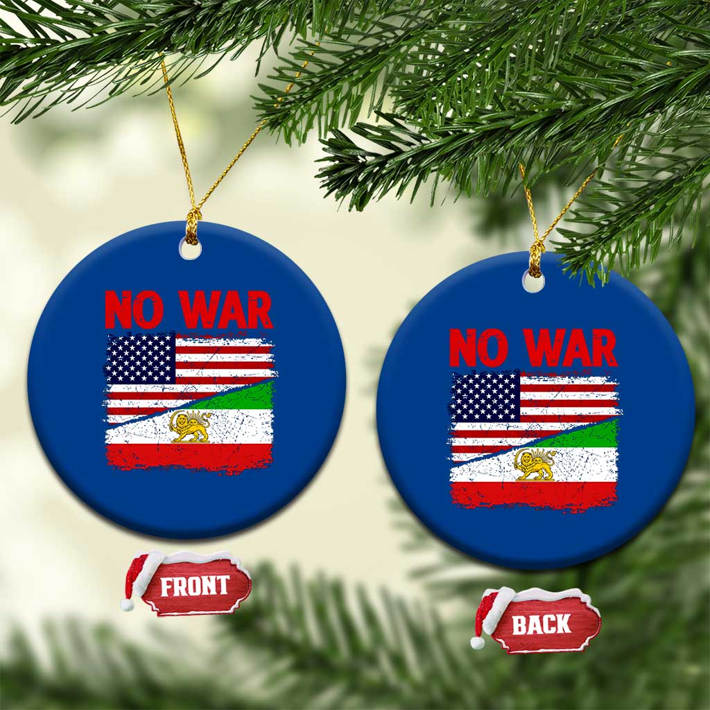 Free Iran Ceramic Ornament No War Peace American Iran Unity