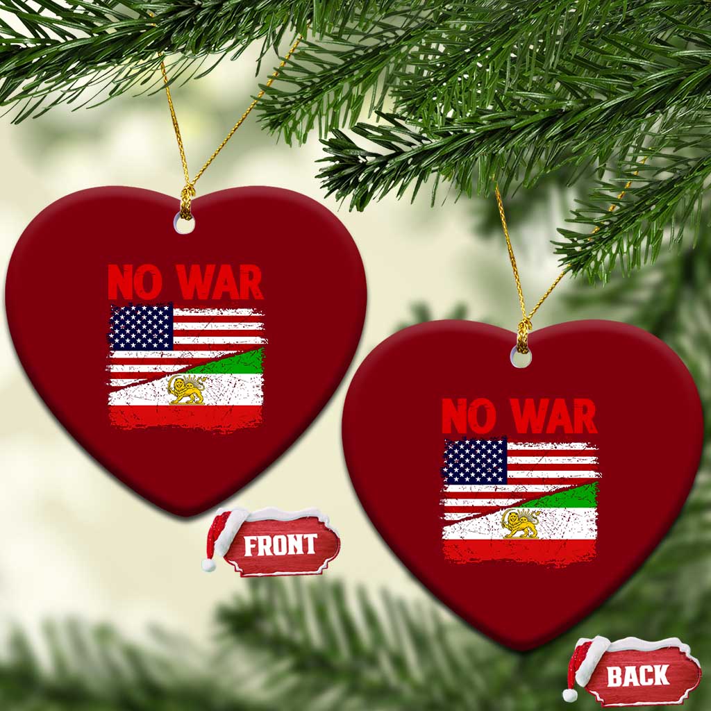 Free Iran Ceramic Ornament No War Peace American Iran Unity