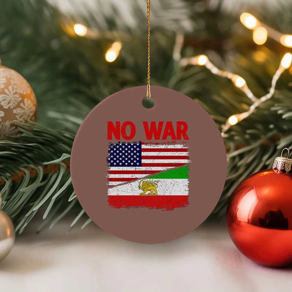 Free Iran Ceramic Ornament No War Peace American Iran Unity