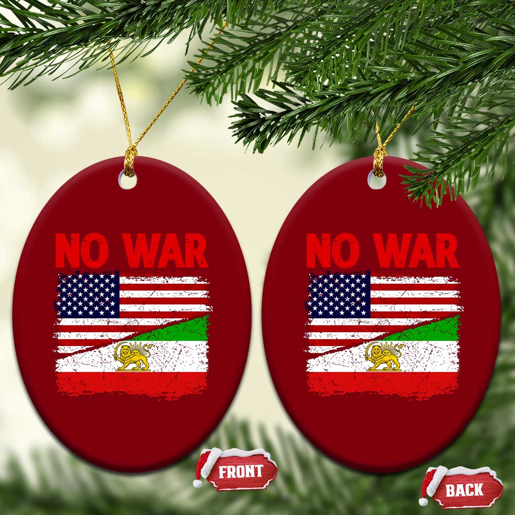 Free Iran Ceramic Ornament No War Peace American Iran Unity