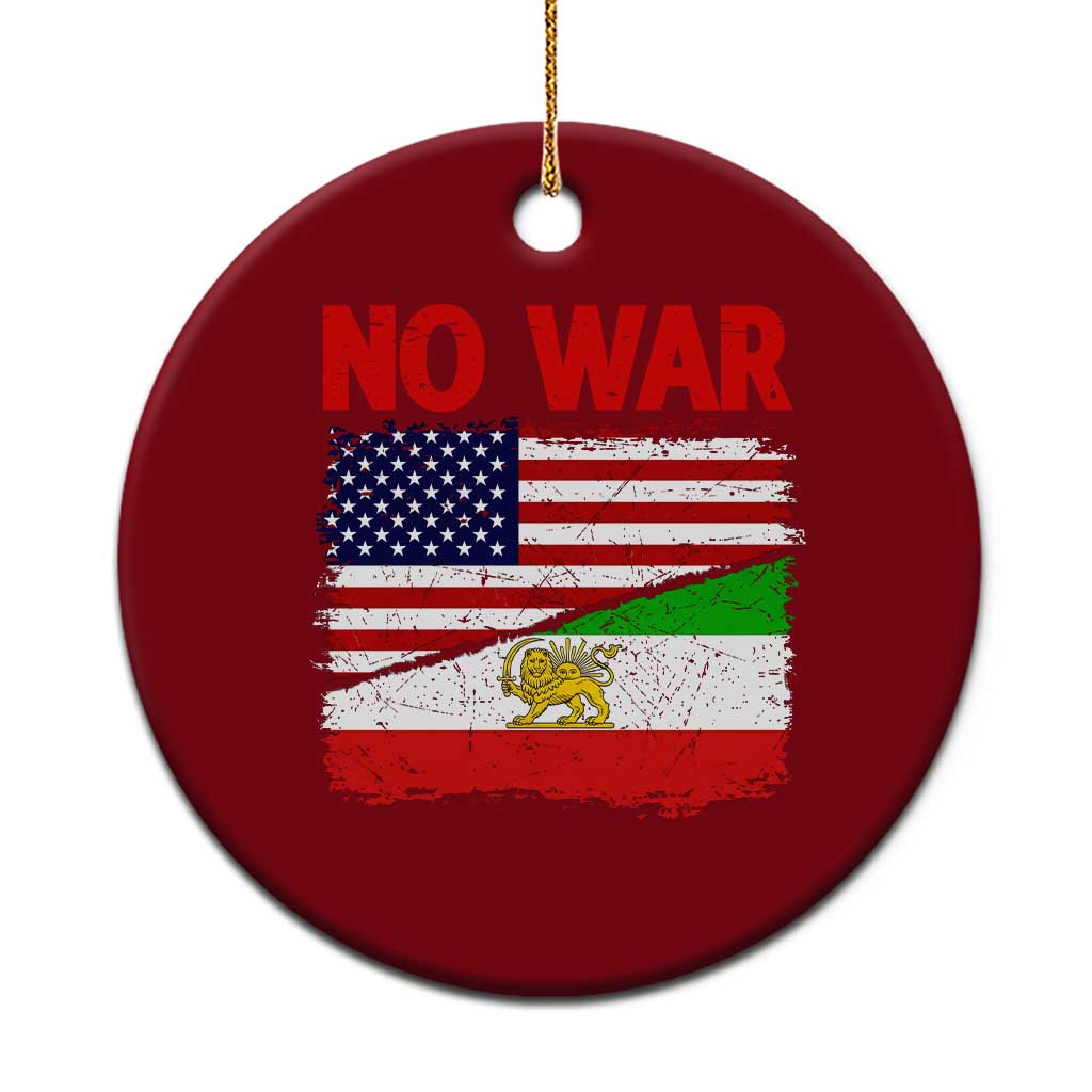 Free Iran Ceramic Ornament No War Peace American Iran Unity