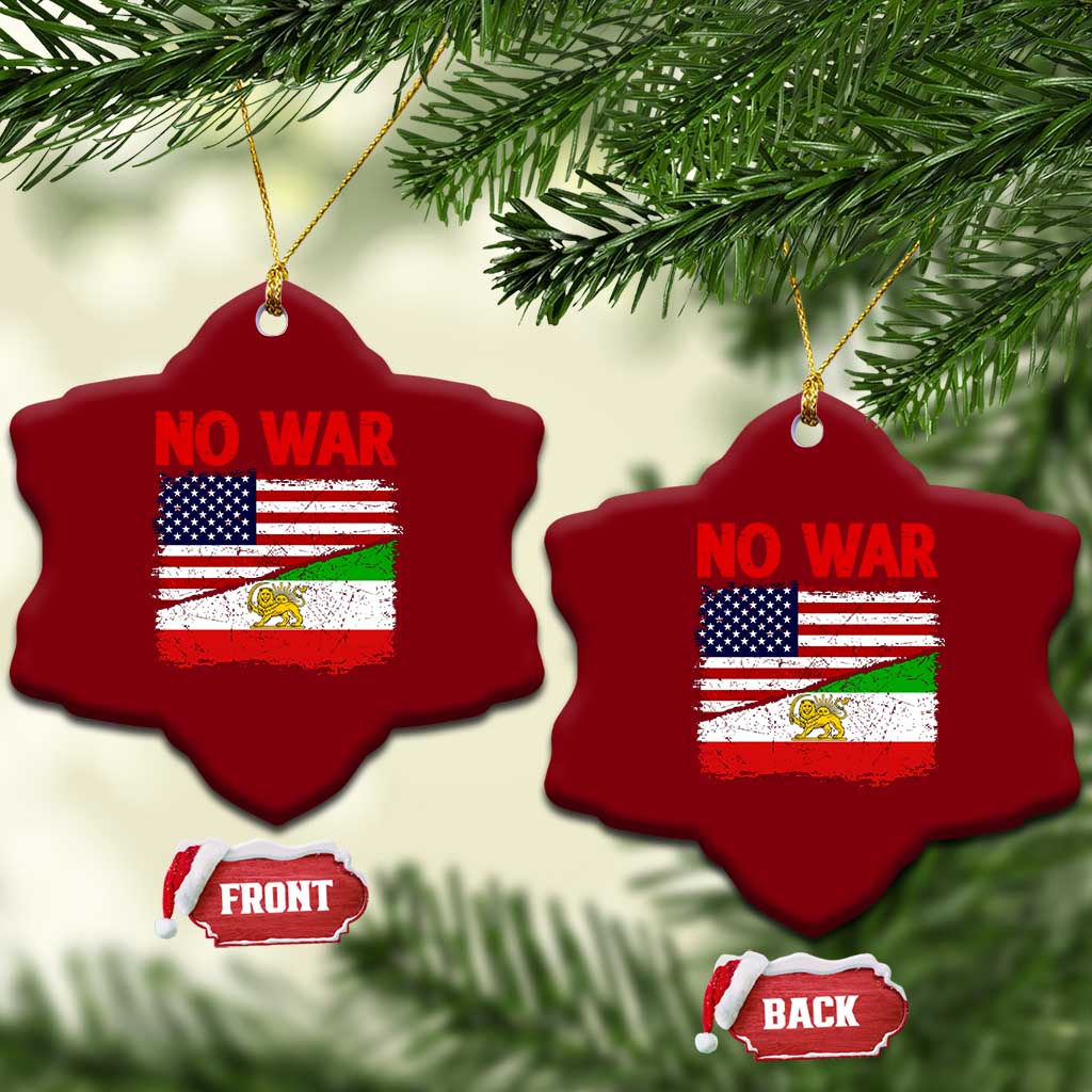 Free Iran Ceramic Ornament No War Peace American Iran Unity