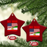 Free Iran Ceramic Ornament No War Peace American Iran Unity