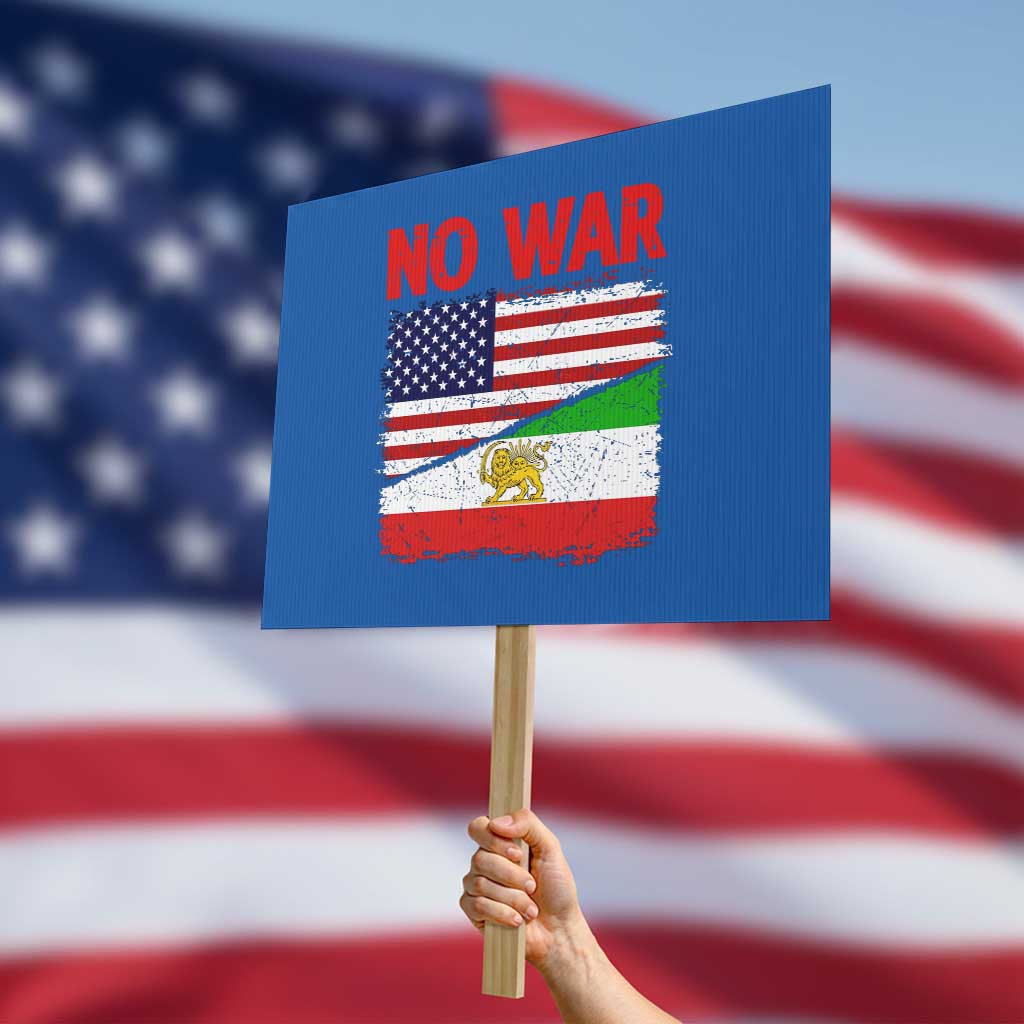 Free Iran Protest Sign No War Peace American Iran Unity