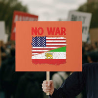 Free Iran Protest Sign No War Peace American Iran Unity