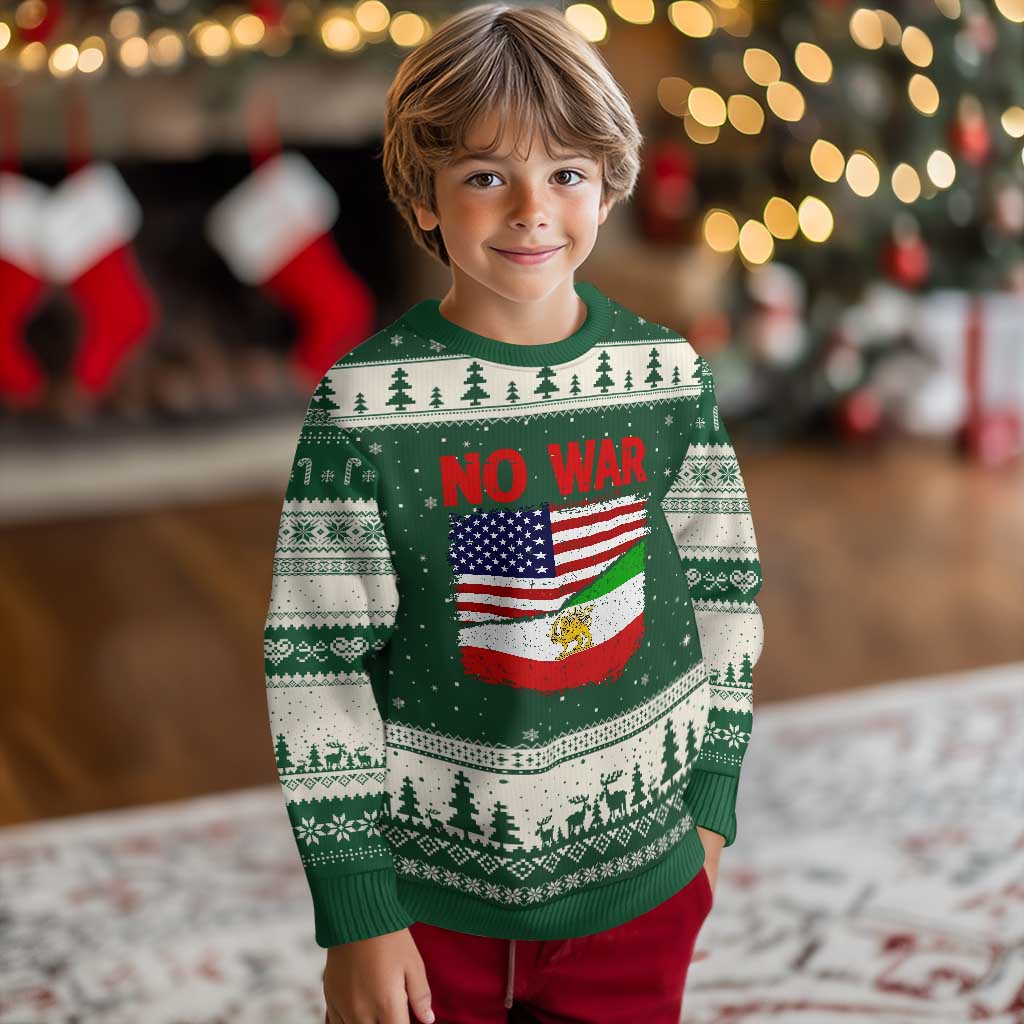 Free Iran Ugly Christmas Sweater No War Peace American Iran Unity