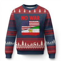 Free Iran Ugly Christmas Sweater No War Peace American Iran Unity