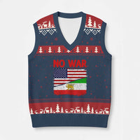 Free Iran V-Neck Knit Sweater Vest No War Peace American Iran Unity